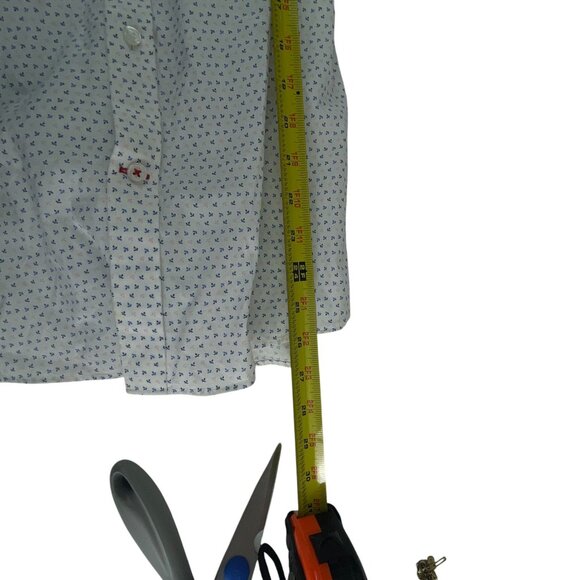 Tommy Hilfiger Mens Slim Fit Button-Up Dress Shirt With Blue Pink Micro Print M - Picture 9 of 10